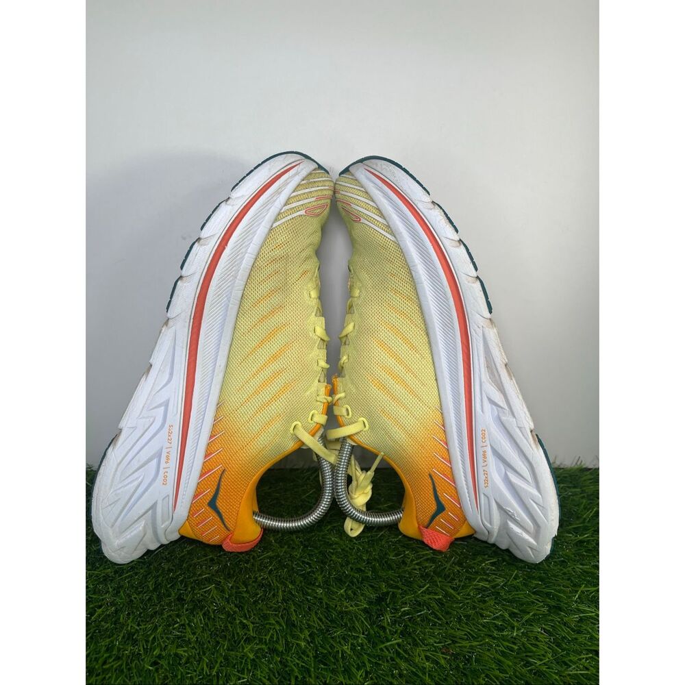 HOKA Bondi X Women’s Size 8B Yellow Orange Carbon Fiber Running Shoes - Picture 5 of 9